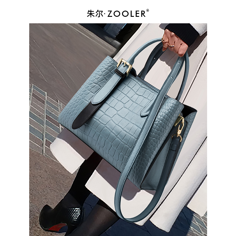 朱尔真皮手提包女大容量女士包包新款潮时尚单肩斜挎通勤女包