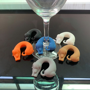 创意3D小猫小狗酒杯标记 聚会Party玻璃杯子识别区分器高脚杯