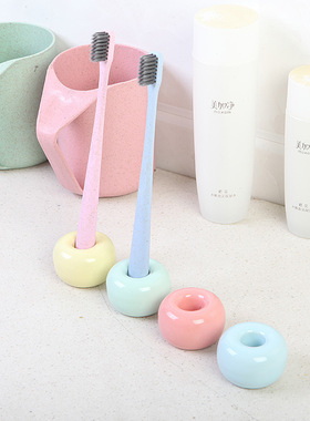 色时尚情侣牙刷底座架个性简约牙刷架牙刷座陶瓷牙具座T690