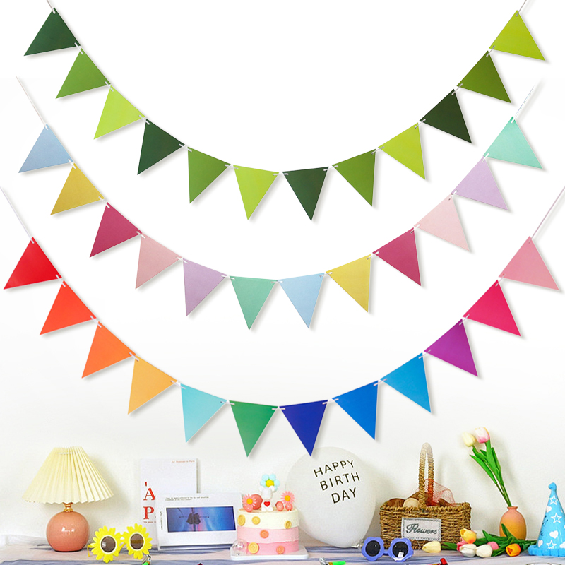 生日派对装饰拉旗三角旗