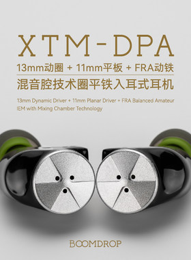 火日晴 纽扣  XMT-DPA 混音腔圈平铁高保真有线入耳式HiFi耳机