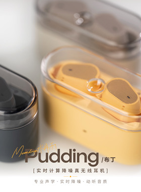 水月雨Pudding布丁TWS入耳式耳机真无线蓝牙6.0实时ANC主动降噪豆