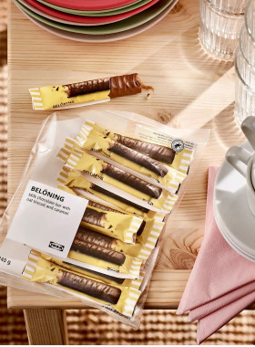 包邮宜家西班牙进口焦糖夹心燕麦棒牛奶巧克力制品零食袋装IKEA