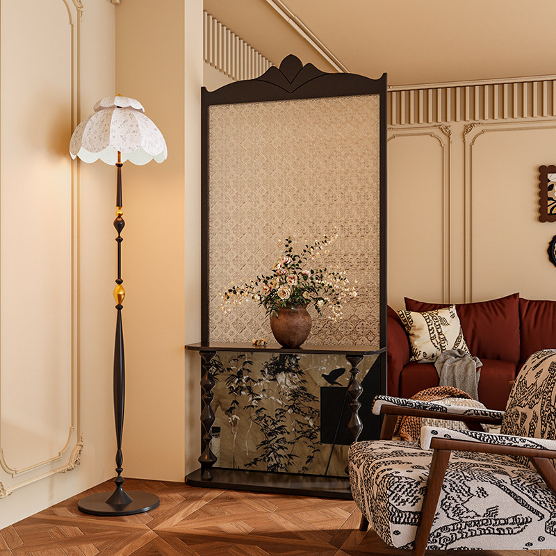 法式混搭风实木海棠玻璃屏风隔断装饰客厅玄关置物架创意移动座屏,住宅家具,座屏,淘宝优惠券,粉丝福利购,淘宝优惠卷