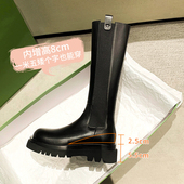 欧洲站简约时尚 小个子内增高弹力高筒修脚骑士靴女厚底不过膝长靴