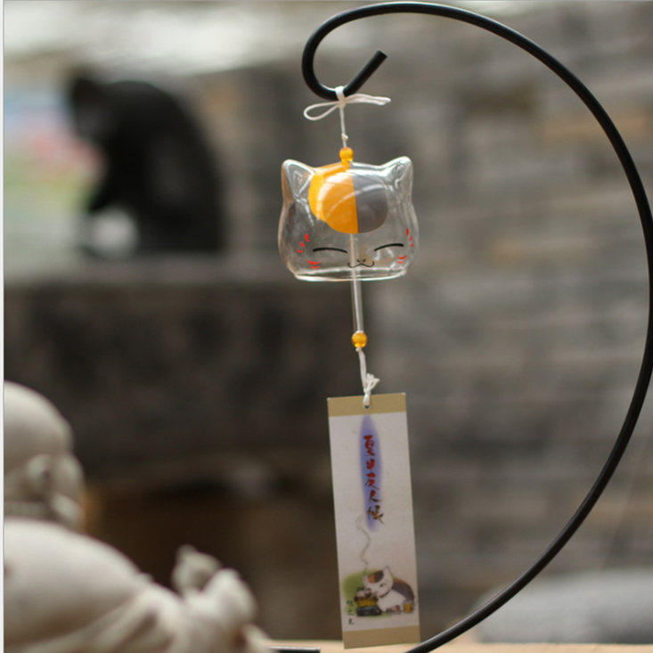 日式玻璃樱花风铃招财猫创意家居卧室挂件挂饰门饰送女生生日礼物