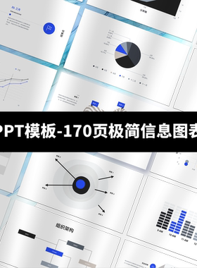 极简信息图表 中文PPT Keynote通用模板 答辩总结汇报 现代设计