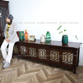 艺古原创设计老上海实木榫卯电视柜法式 复古客厅收纳柜中古矮柜