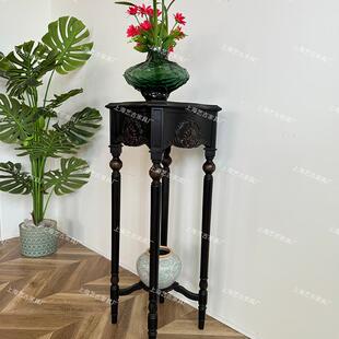 老上海石库门首席公馆复古怀旧花架花几文艺复兴罗马柱雕花装饰架