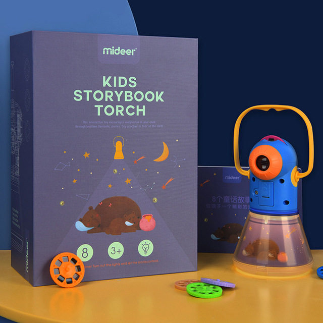 MiDeer弥鹿儿童多功能故事投影仪夜灯创意手电筒发光玩具星空手提