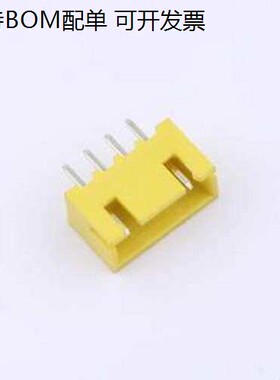 WF-1A254A4P-Y 线对板针座 间距2.54mm 直插 黄色 1x4P 插件,P=2.