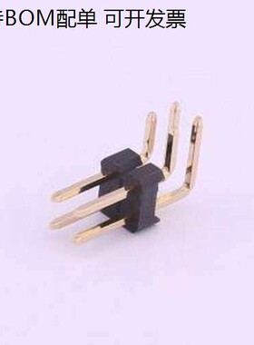 X6521WR-2x02H-C60D30 排针 2x2P 间距:2.54mm 方针 弯插,P=2.54m