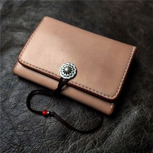 cigar手作枥木鞍革鹫见太郎 复古钱包植鞣革旧化卡套硬币扣财布版