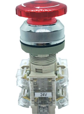 T2IKR7R-1C红色紧急停止T3IKR2带灯刹车旋转按钮开关 T2IKR