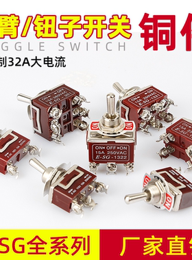 钮子开关3档R TEN E-SG/1322/1221/1321/1021/1122/ 6脚拨动摇臂