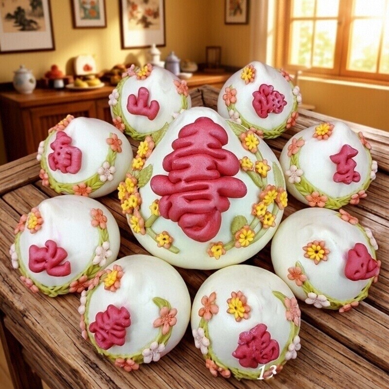 胶东花饽饽老人生日寿桃祝寿礼盒图片
