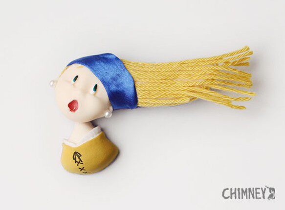豆记のCreema minne日本代购 风起-趣味珍珠耳环少女胸针