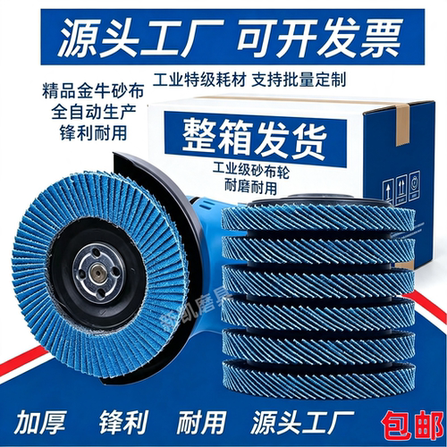 蓝砂百叶轮砂布轮角磨机磨片抛光轮金属不锈钢百叶片加厚 - 封面