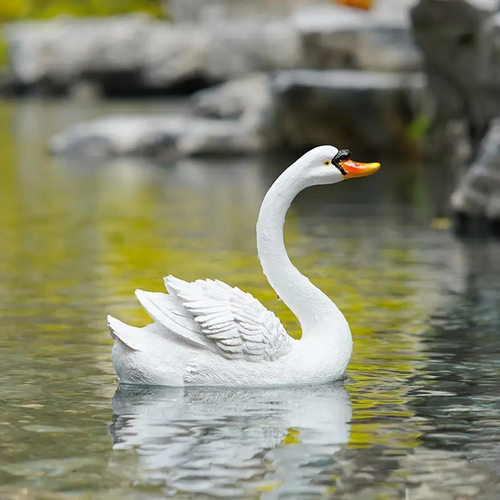 户外花园庭院别墅流水喷泉造景观动物雕塑仿真浮水小天鹅摆件跨境