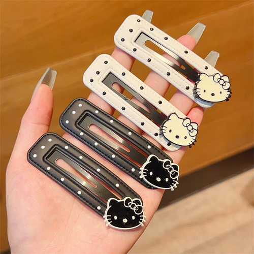 BB夹发卡发夹hellokitty皮质女后脑勺碎发夹子头饰侧边刘海夹可爱