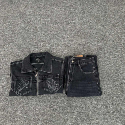 Broken Planet新款绣花字母LOGO牛仔外套牛仔长裤套装街头上衣潮