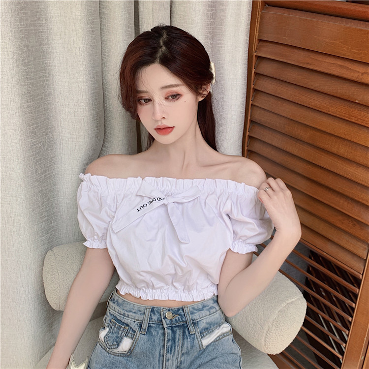 Real Price vintage sweet bow off shoulder top