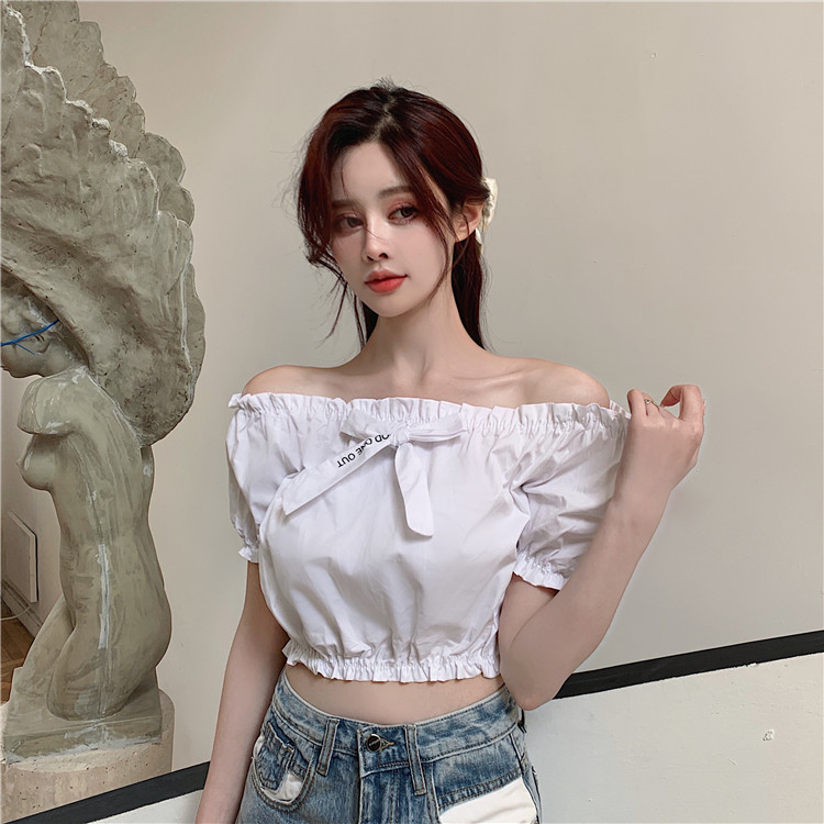 Real Price vintage sweet bow off shoulder top
