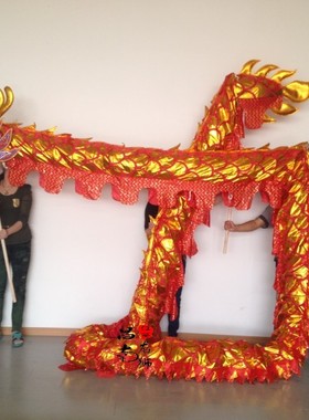 红色烫金龙 小孩舞龙道具  舞龙舞狮道具儿童舞龙灯 直销灯光龙