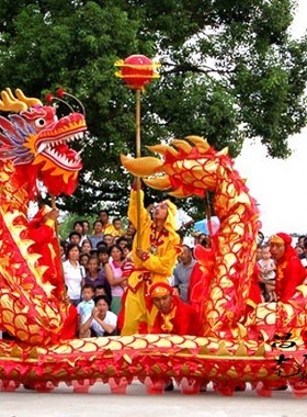 厂家直销红色烫金龙 龙灯 舞龙舞狮道具 社火龙灯 南北狮子道具