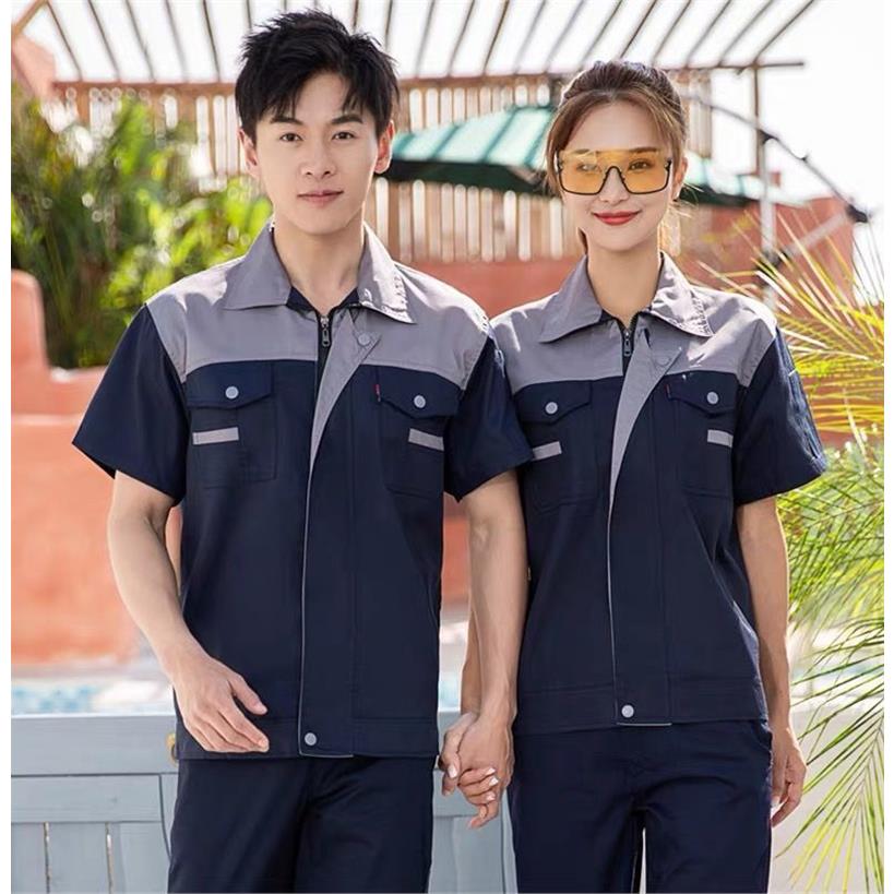 夏季短袖套装耐磨工人劳保服