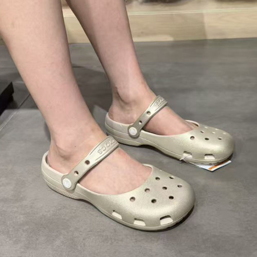 Crocs经典金属色芭蕾洞洞鞋