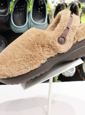 Crocs女鞋卡骆驰冬款经典雪绒暖棉加绒休闲毛毛鞋棉拖鞋211116