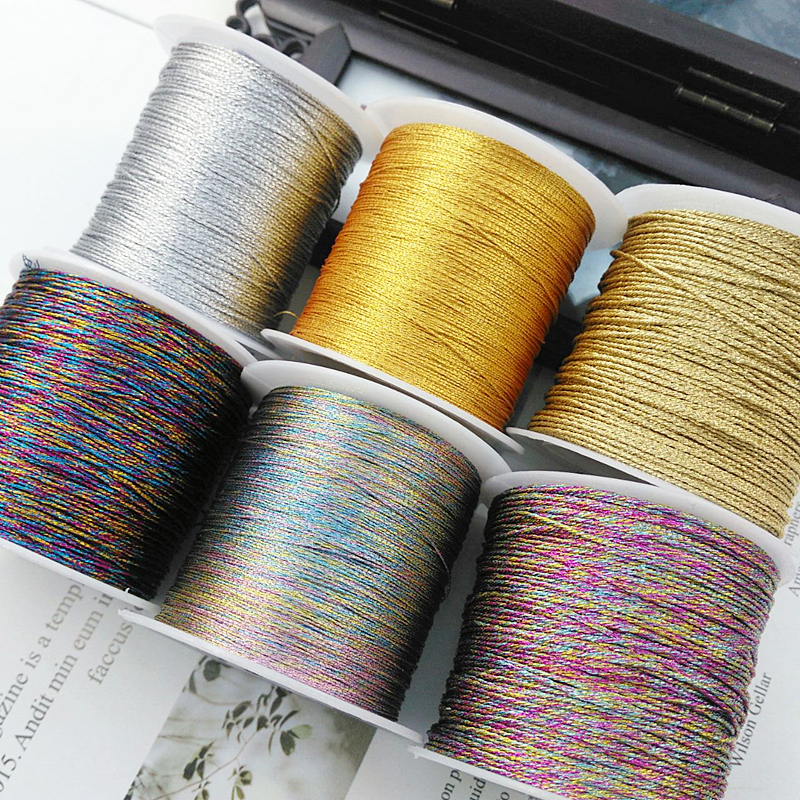 金丝银丝股线小卷 手工编织3股绕线材料塔线幻彩股线diy串珠手绳