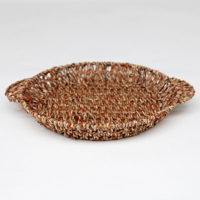 圆形双耳隔热防滑防烫草编汤锅鱼头盘托农家乐创意特色煲仔砂锅垫