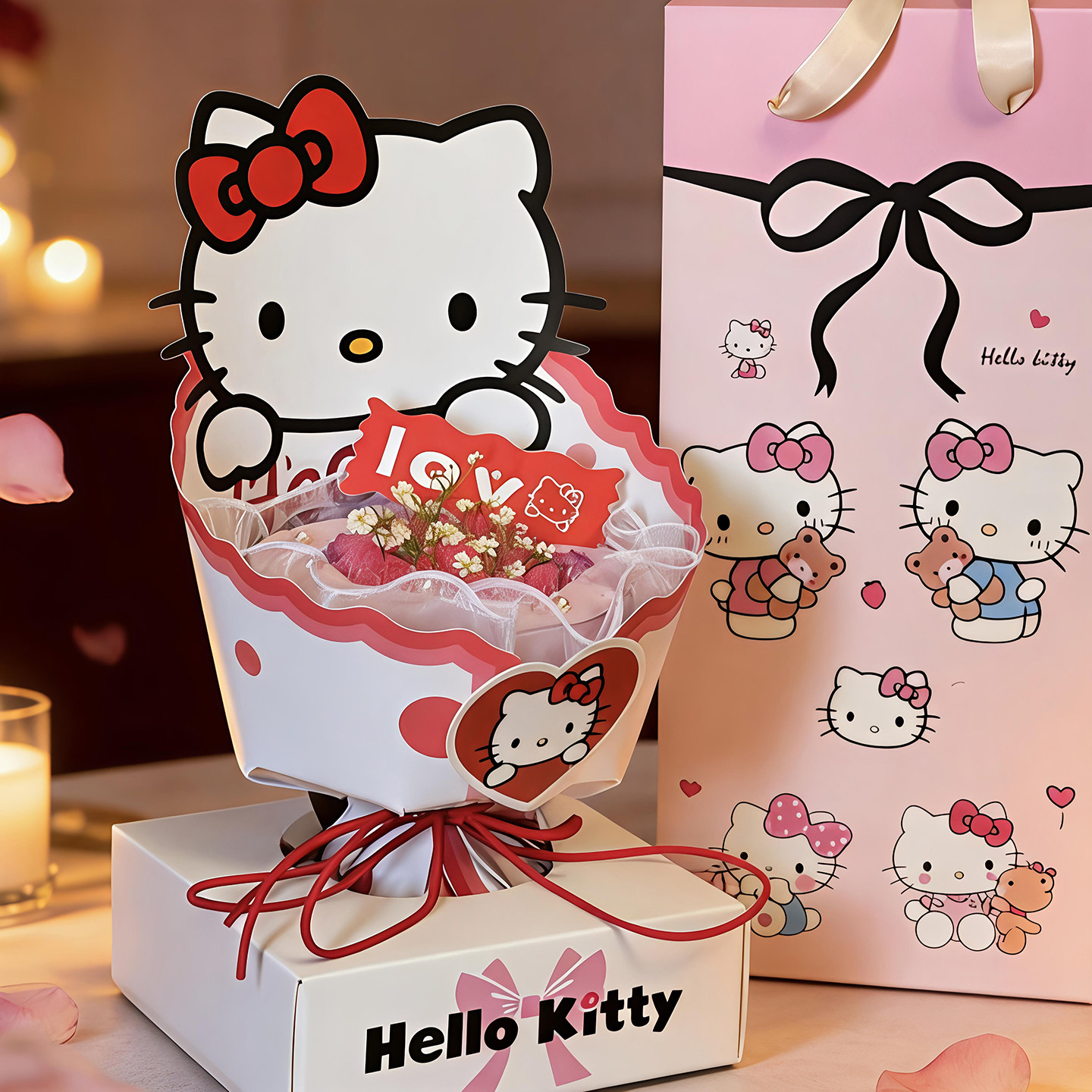 包邮网红2.14情人节蛋糕装饰插件kt猫高脚杯花束蛋糕包装壳手提盒,节庆用品/礼品,蛋糕/烘焙装饰用品,淘宝优惠券,粉丝福利购,淘宝优惠卷