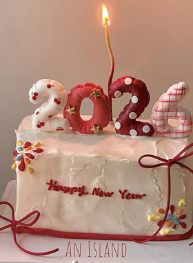 网红跨年新年数字气球硅胶模具2026年蜡烛金色蜡烛蛋糕插件