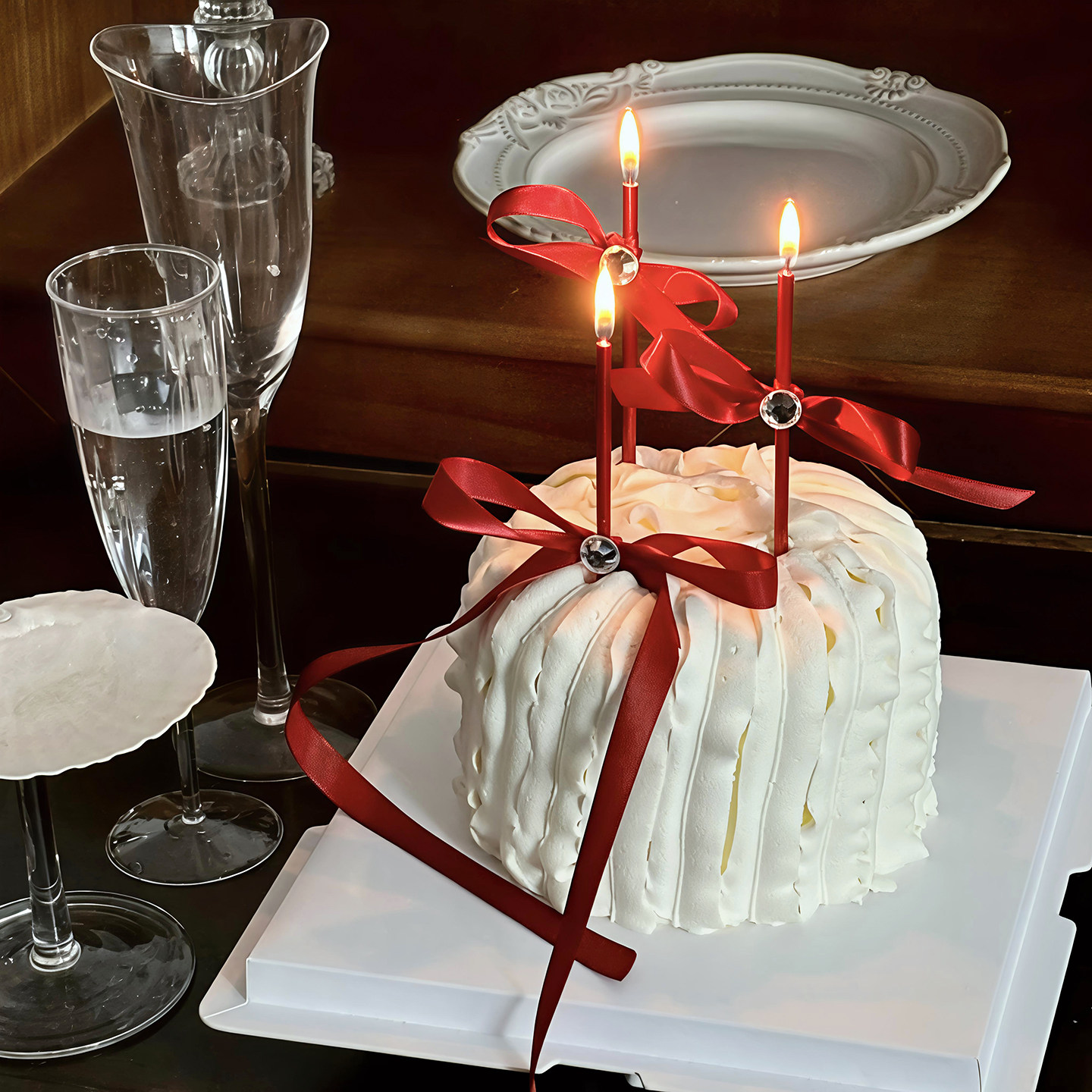 包邮网红2.14情人节烘焙蛋糕装饰芭蕾风钻石蝴蝶结红丝带唯美插件,节庆用品/礼品,蛋糕/烘焙装饰用品,淘宝优惠券,粉丝福利购,淘宝优惠卷