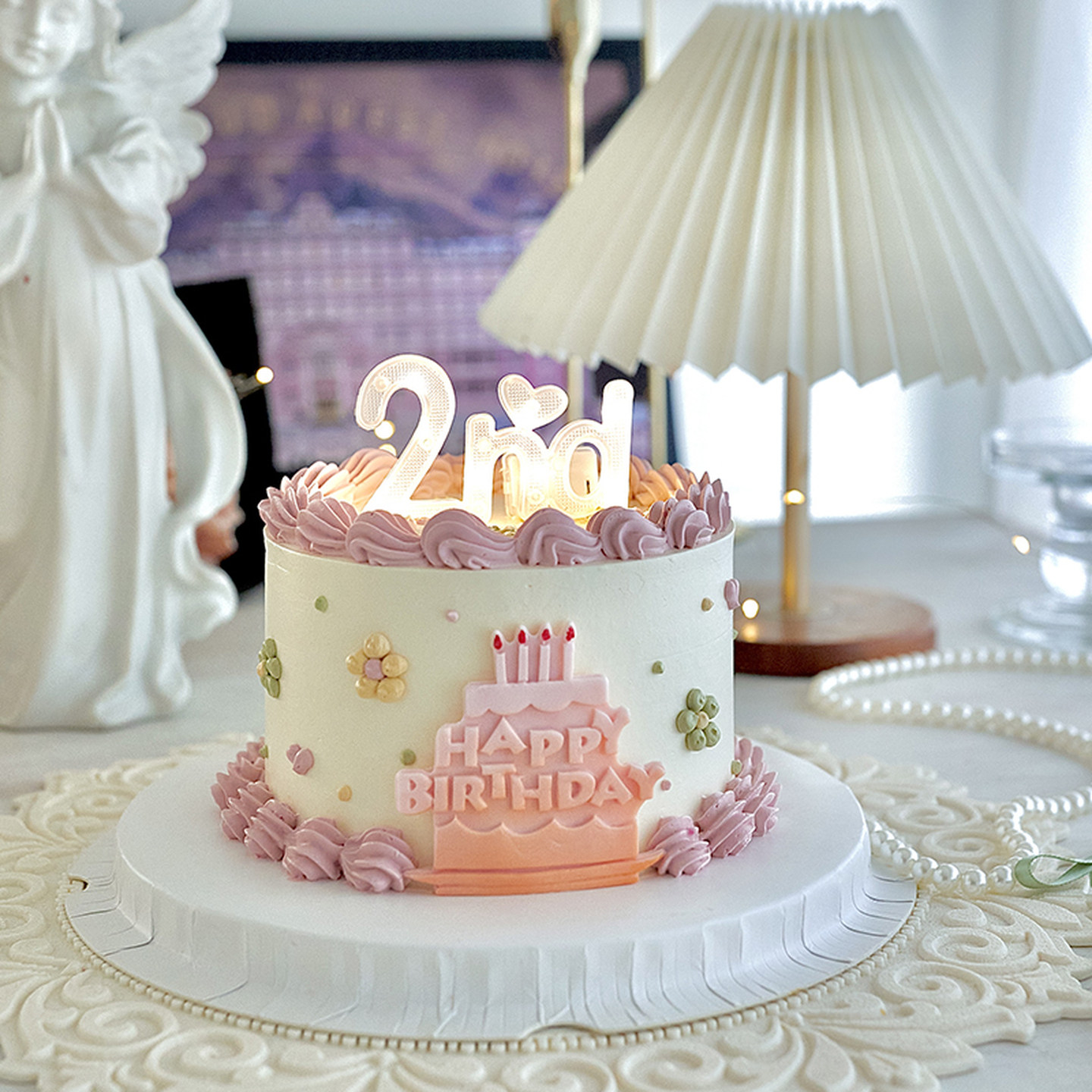 佳妍网红烘焙蛋糕装饰摆件宝宝生日周岁周年数字发光灯派对插件