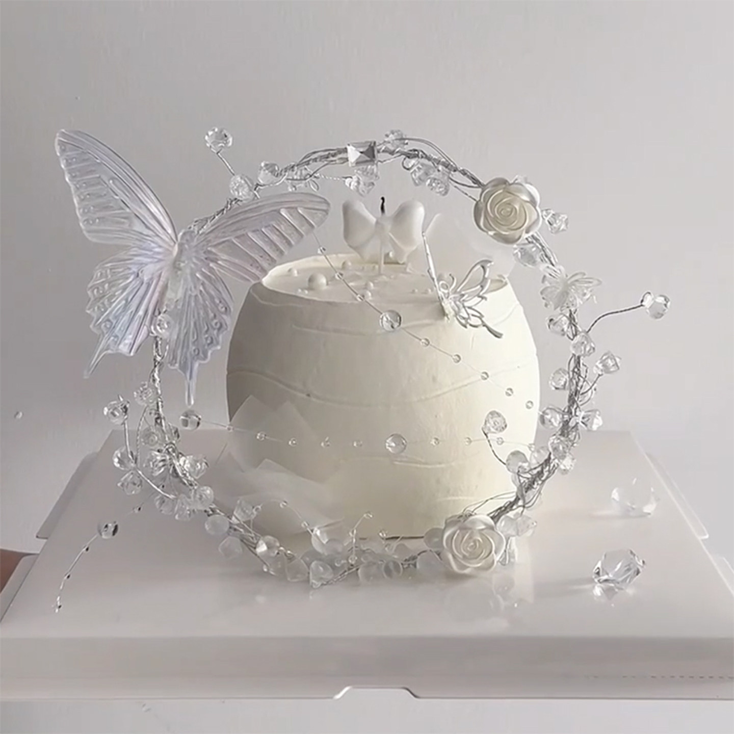 七夕情人节网红烘焙蛋糕装饰摆件梦幻铁圈珠链幻彩蝴蝶结蜡烛插件,节庆用品/礼品,蛋糕/烘焙装饰用品,淘宝优惠券,粉丝福利购,淘宝优惠卷