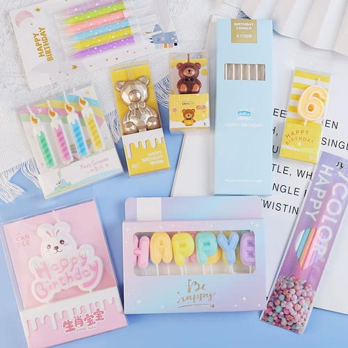 Мультяшная свеча, буквы и цифры, популярно в интернете, с медвежатами