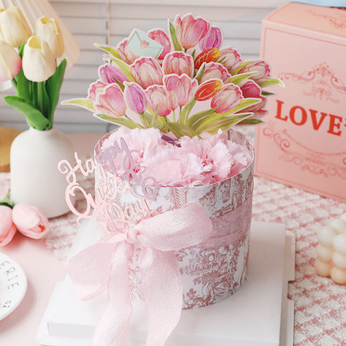 网红女神节38妇女烘焙蛋糕装饰欧式围边插件仿真郁金立体插牌插卡