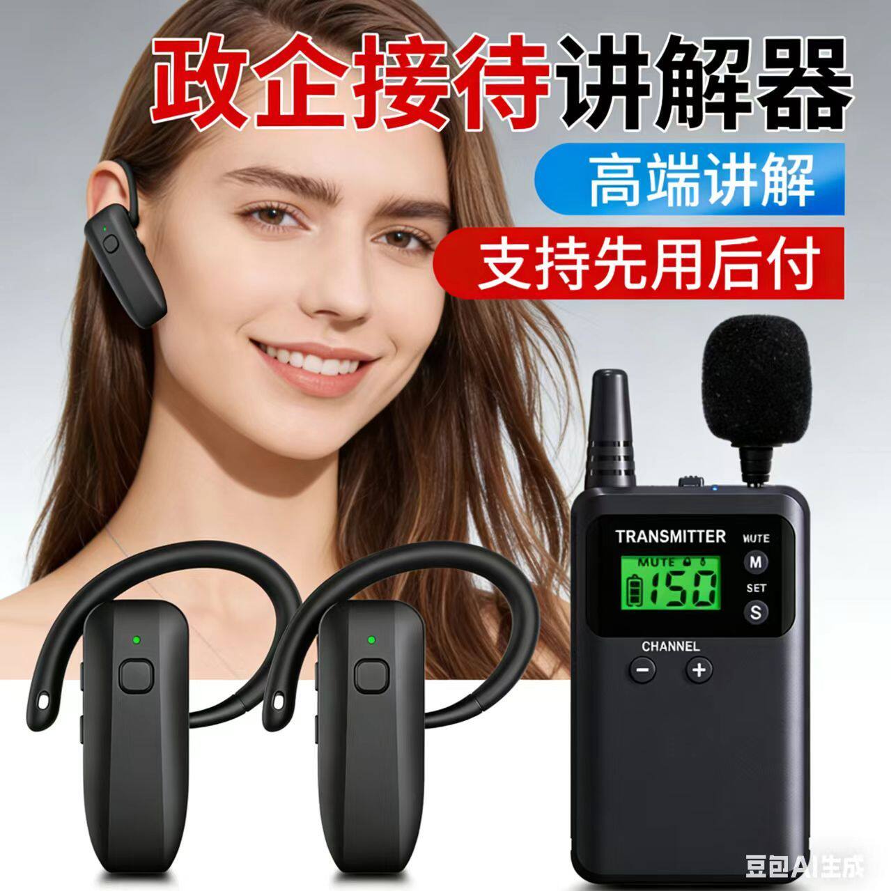 比西特818R无线导游讲解器一对多蓝牙耳机政府接待景区博物馆参观