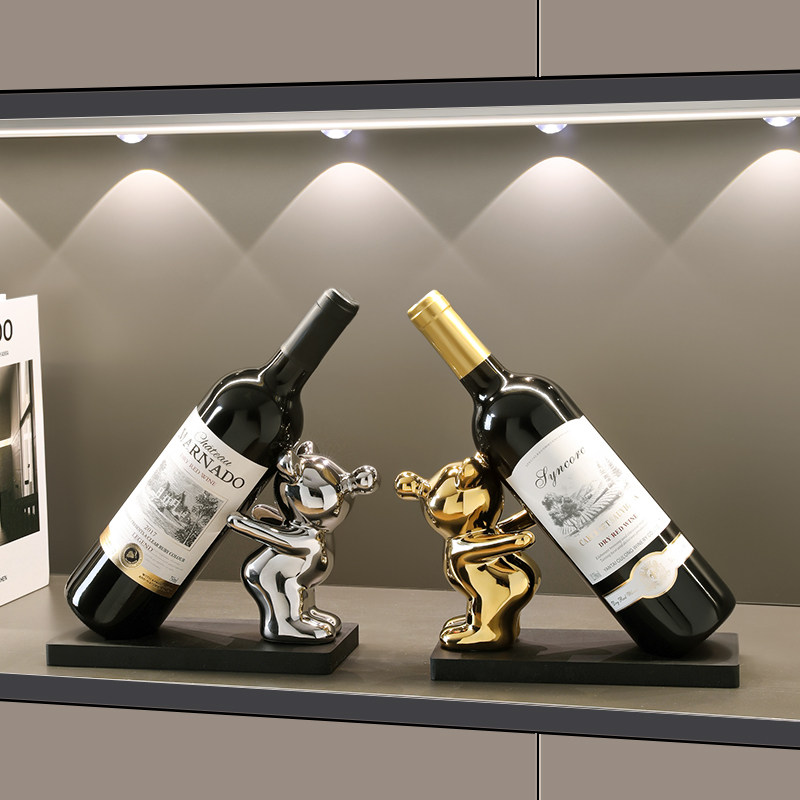 创意暴力熊红酒架摆件轻奢高档客厅家居玄关餐边电视柜酒柜装饰品,家居饰品,装饰摆件,淘宝优惠券,粉丝福利购,淘宝优惠卷