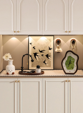 中古风入户钥匙收纳玄关摆件置物架装饰画桌面鞋柜装饰轻奢高级感