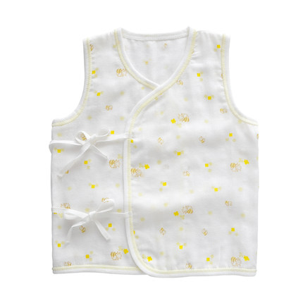 盛哲卡新生儿衣服夏婴儿背心纱布衣服夏无袖纯棉纱布背心宝宝初生
