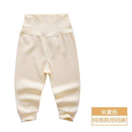 宝宝纯棉护脐裤纯棉新生儿秋裤春秋冬开裆裤 婴儿高腰护肚裤