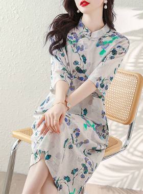 棉麻中国风复古棉麻新中式睡裙女