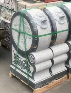 天然花岗岩浮雕石礅传统抱鼓石祠堂大厝镇宅石雕家居复古门鼓一对