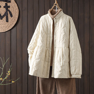 90白鸭绒轻薄羽绒服女文艺时尚木耳立领娃娃大摆显瘦减龄保暖外套