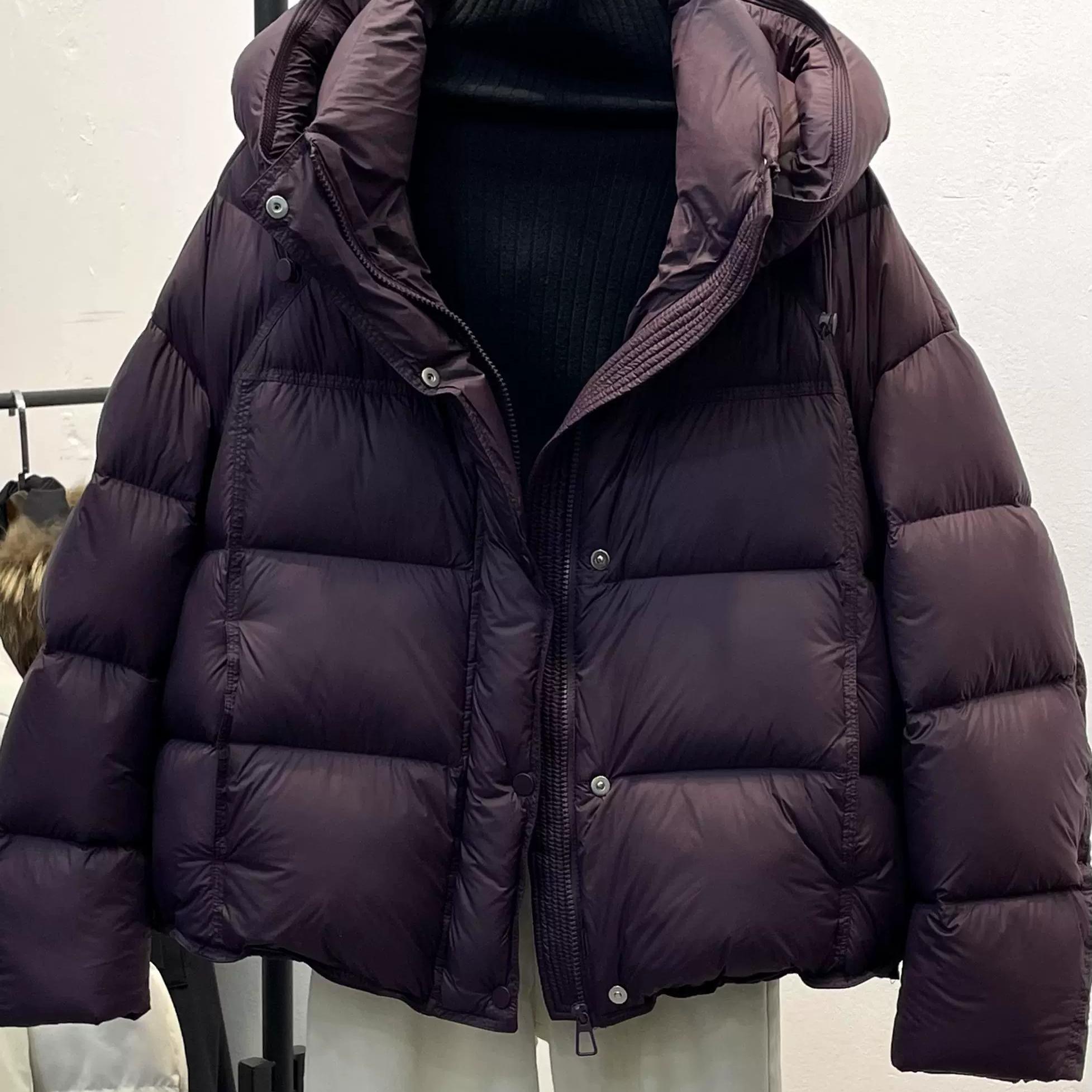 通勤短款连帽白鸭绒羽绒服